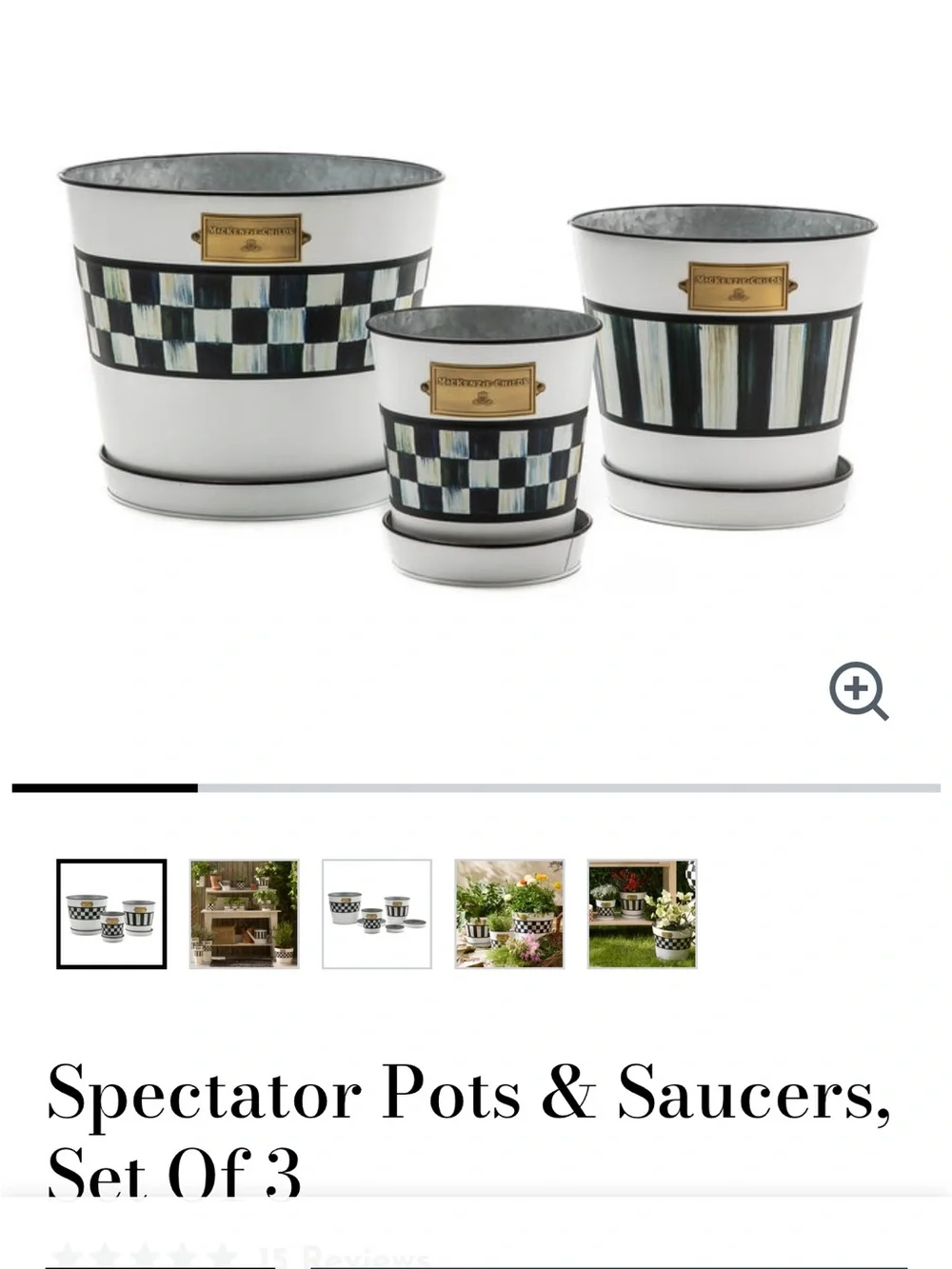 Mackenzie Childs Spectator Pots & Saucers Set of 3